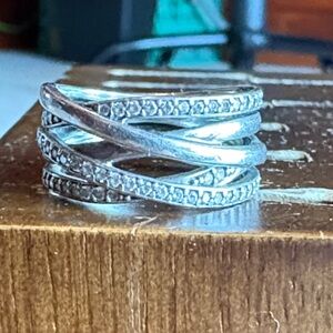 Pandora Silver Twisted Band Ring